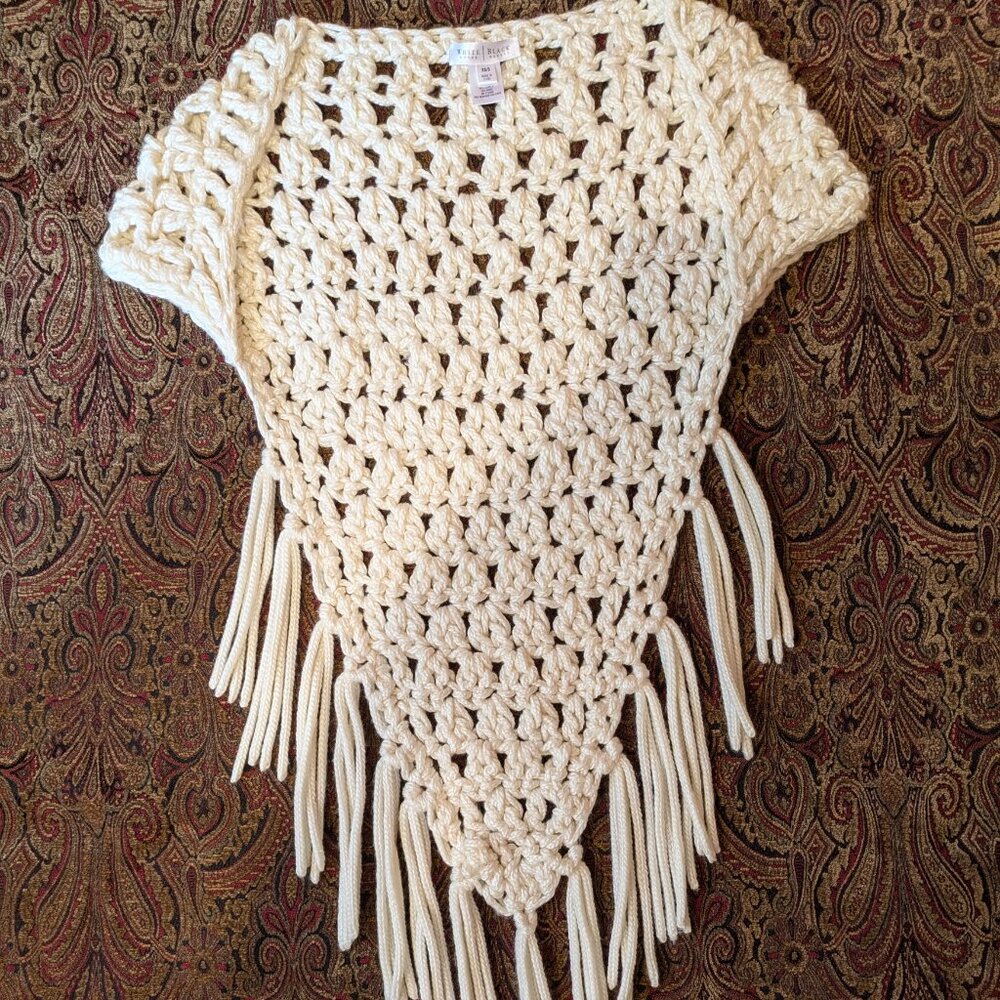Crochet White House Black Market Vest